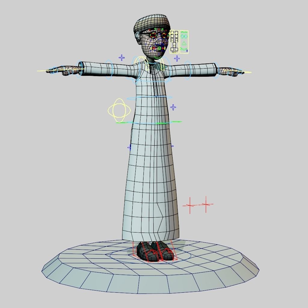 Omani Male Character rigged Free low-poly 3D model_5
