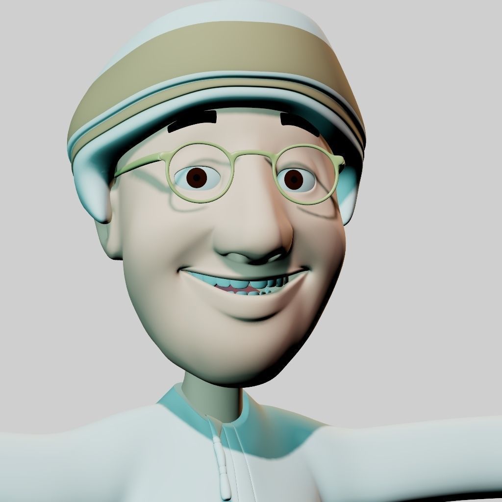 Omani Male Character rigged Free low-poly 3D model_10
