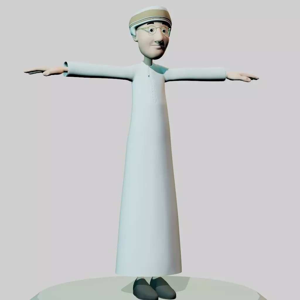 Omani Male Character rigged Free low-poly 3D model_0