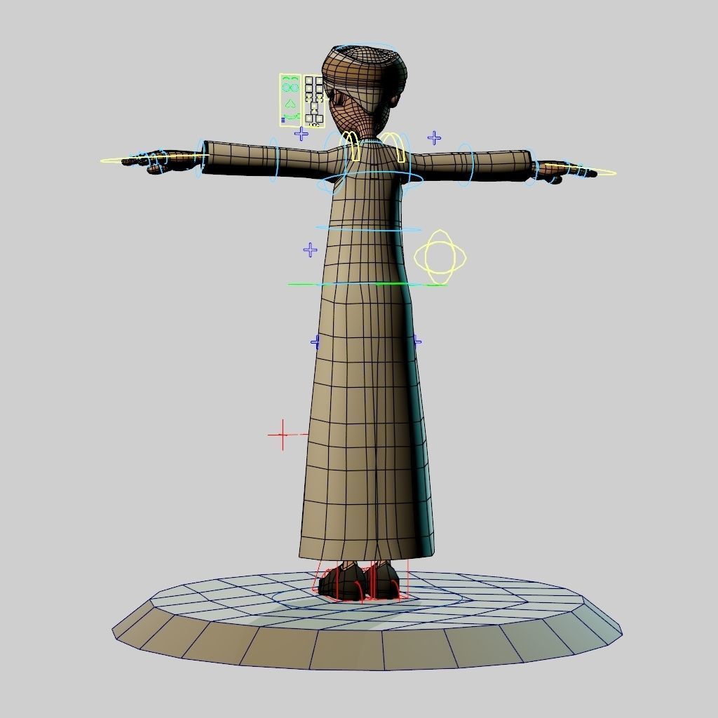 Omani Male Character rigged Free low-poly 3D model_6
