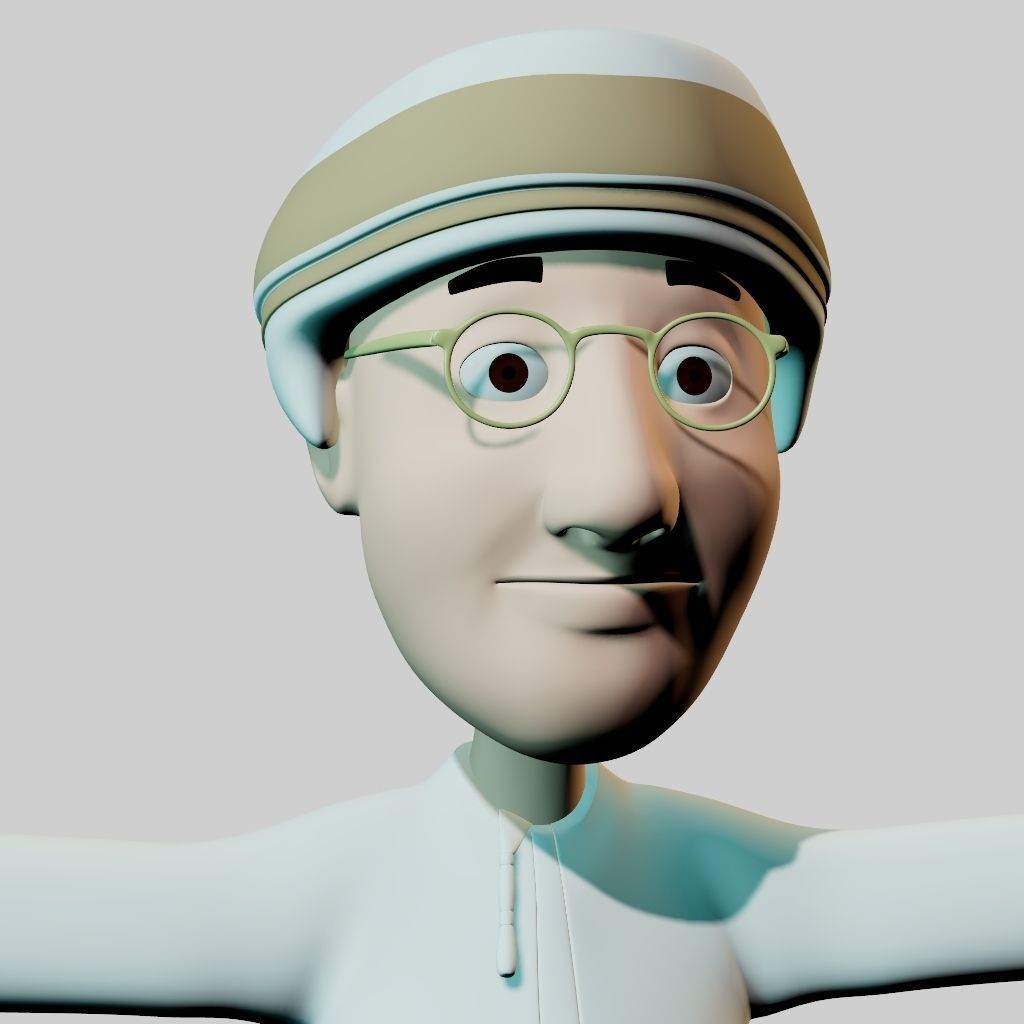 Omani Male Character rigged Free low-poly 3D model_1
