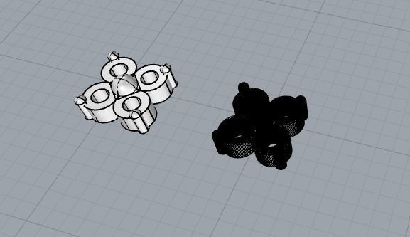 Four stones earrings 3D print model_2