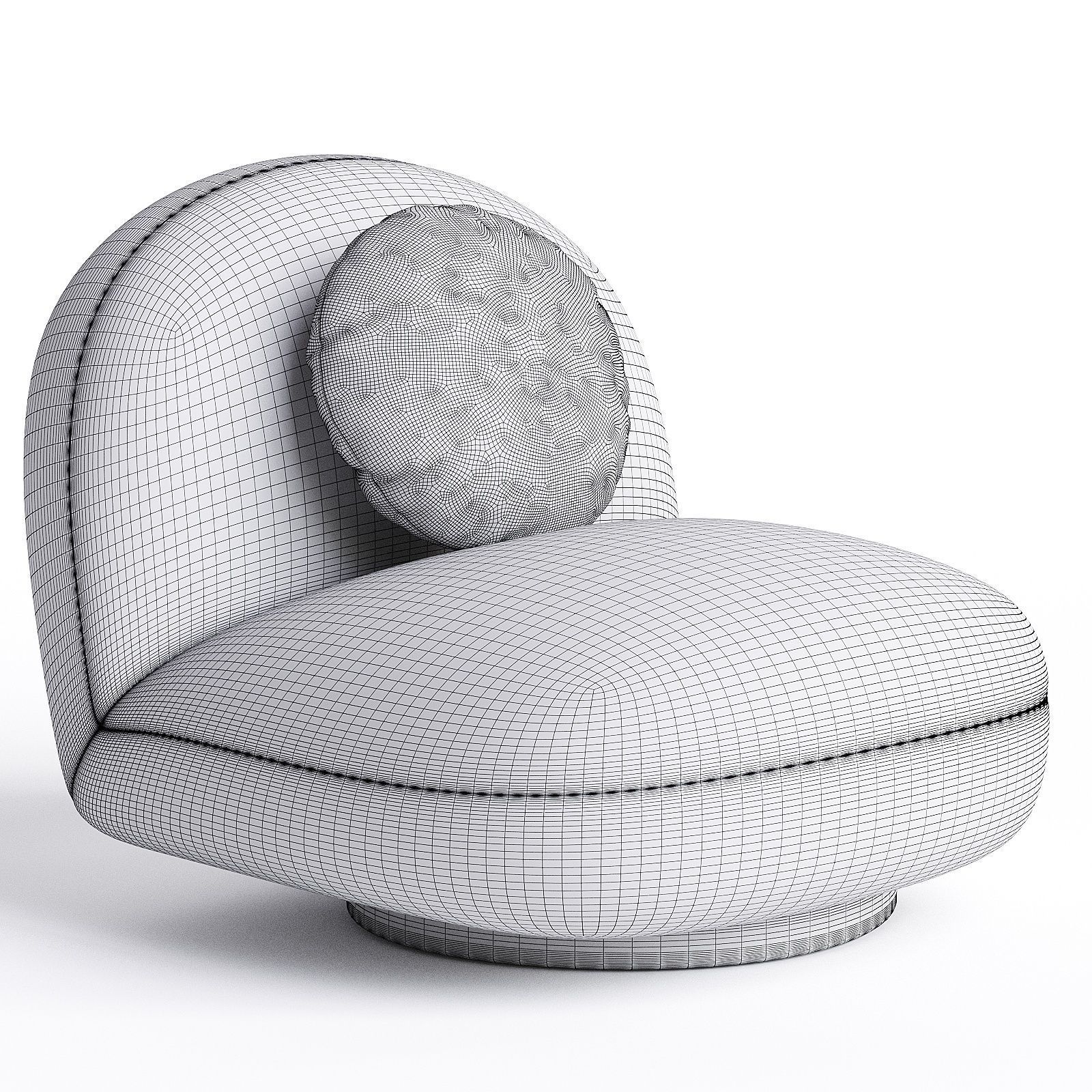 Privatefloor White boucle armchair 3d model 3D model_3