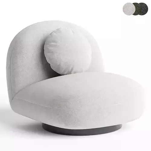Privatefloor White boucle armchair 3d model