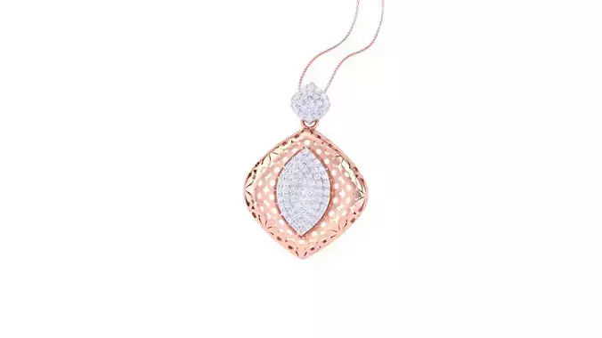 Women Diamond Mesh Wire Cocktail Pendant 3dm renders