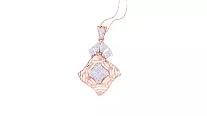 Women Mesh Diamond Cocktail Pendant 3dm renders