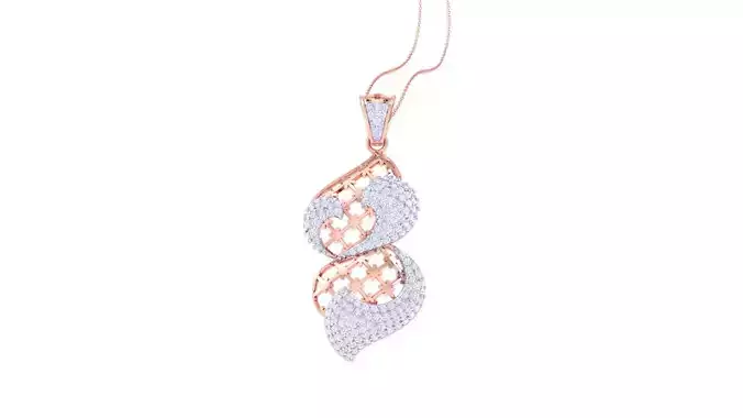Women Mesh Diamond Cocktail Pendant 3dm renders