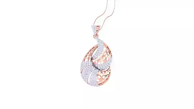 Ultra Vision Women Diamond Cocktail Wire Mesh Pendant 3dm 