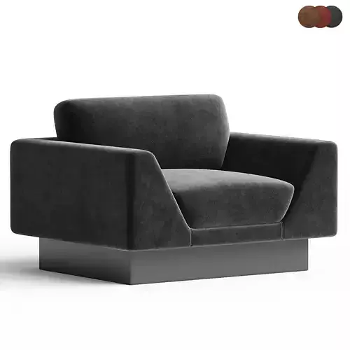 Noor Modern Boucle Lounge Chair 3d model