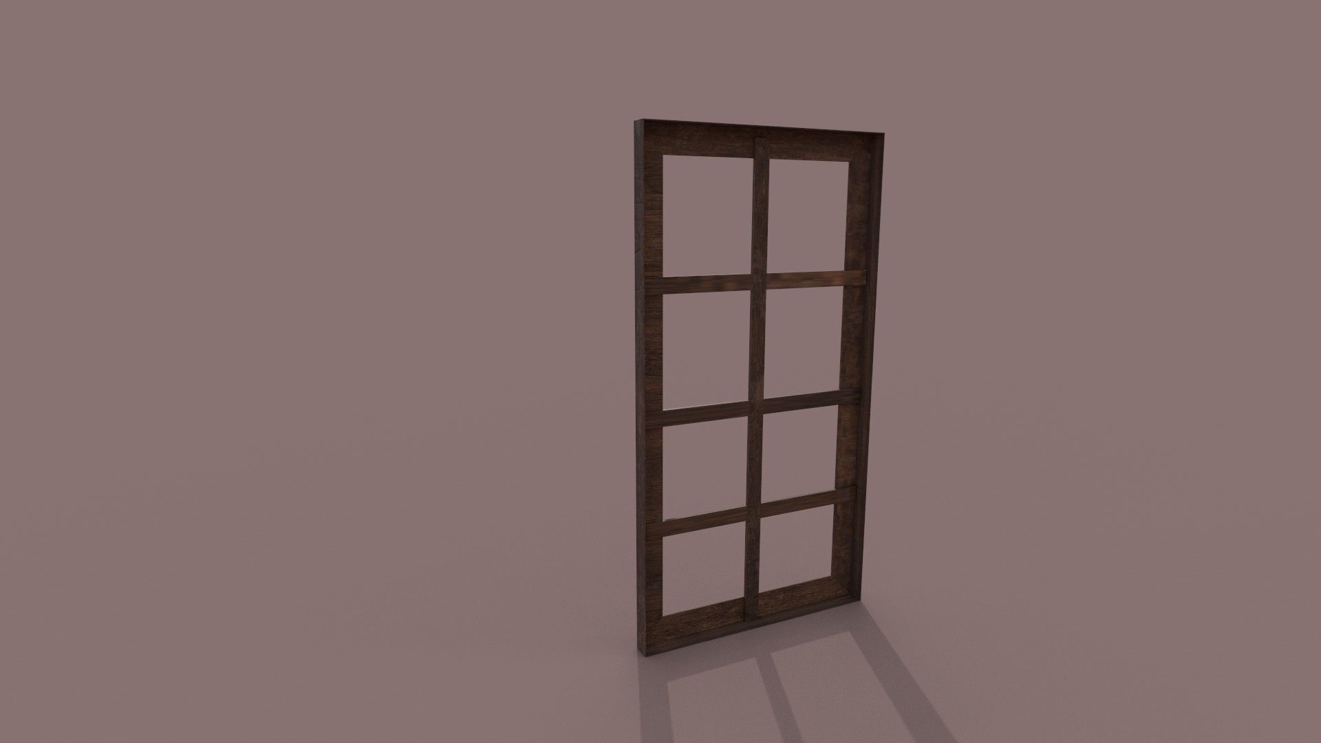 Realistic Wooden Window Frame with Dust Texture Low-poly 3D model_5