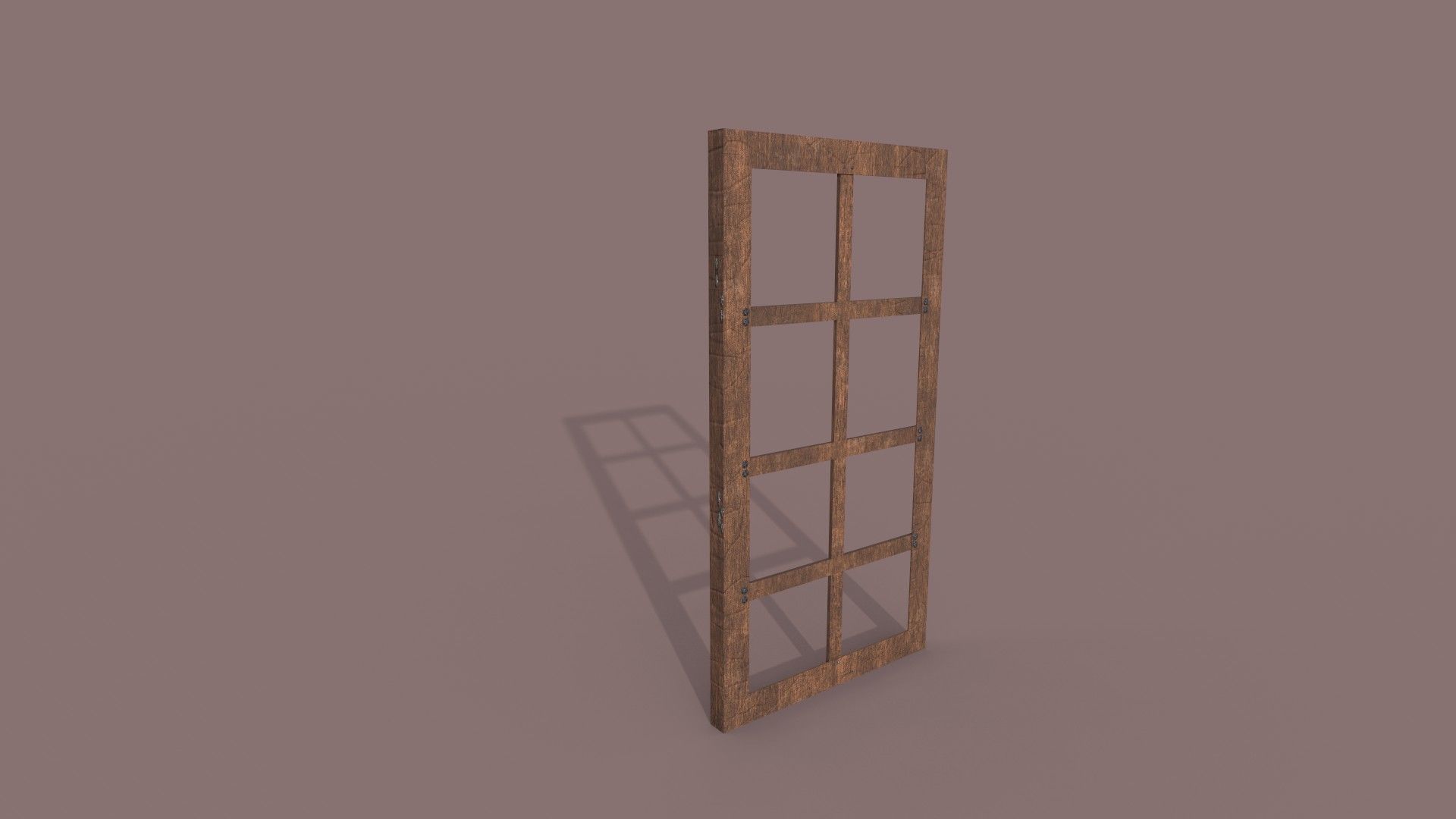 Realistic Wooden Window Frame with Dust Texture Low-poly 3D model_6