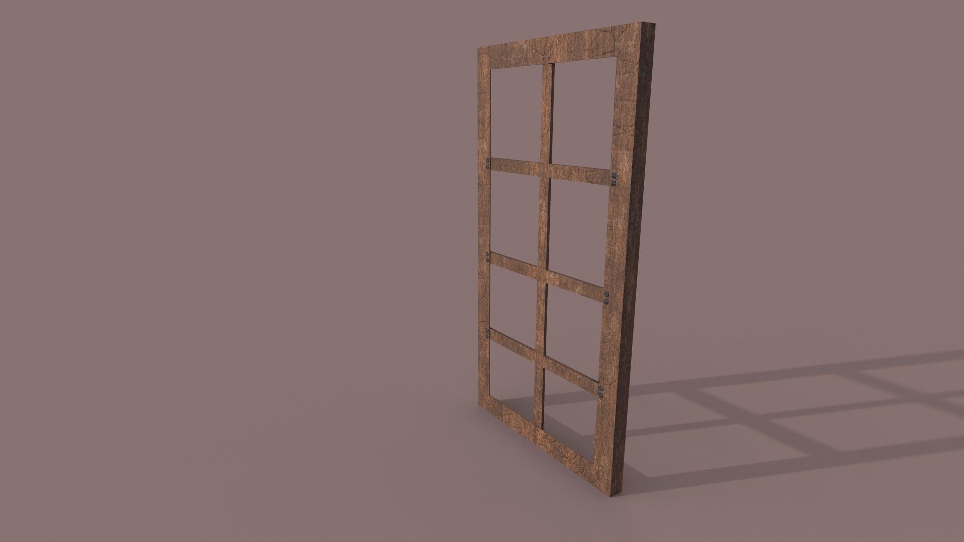 Realistic Wooden Window Frame with Dust Texture Low-poly 3D model_1