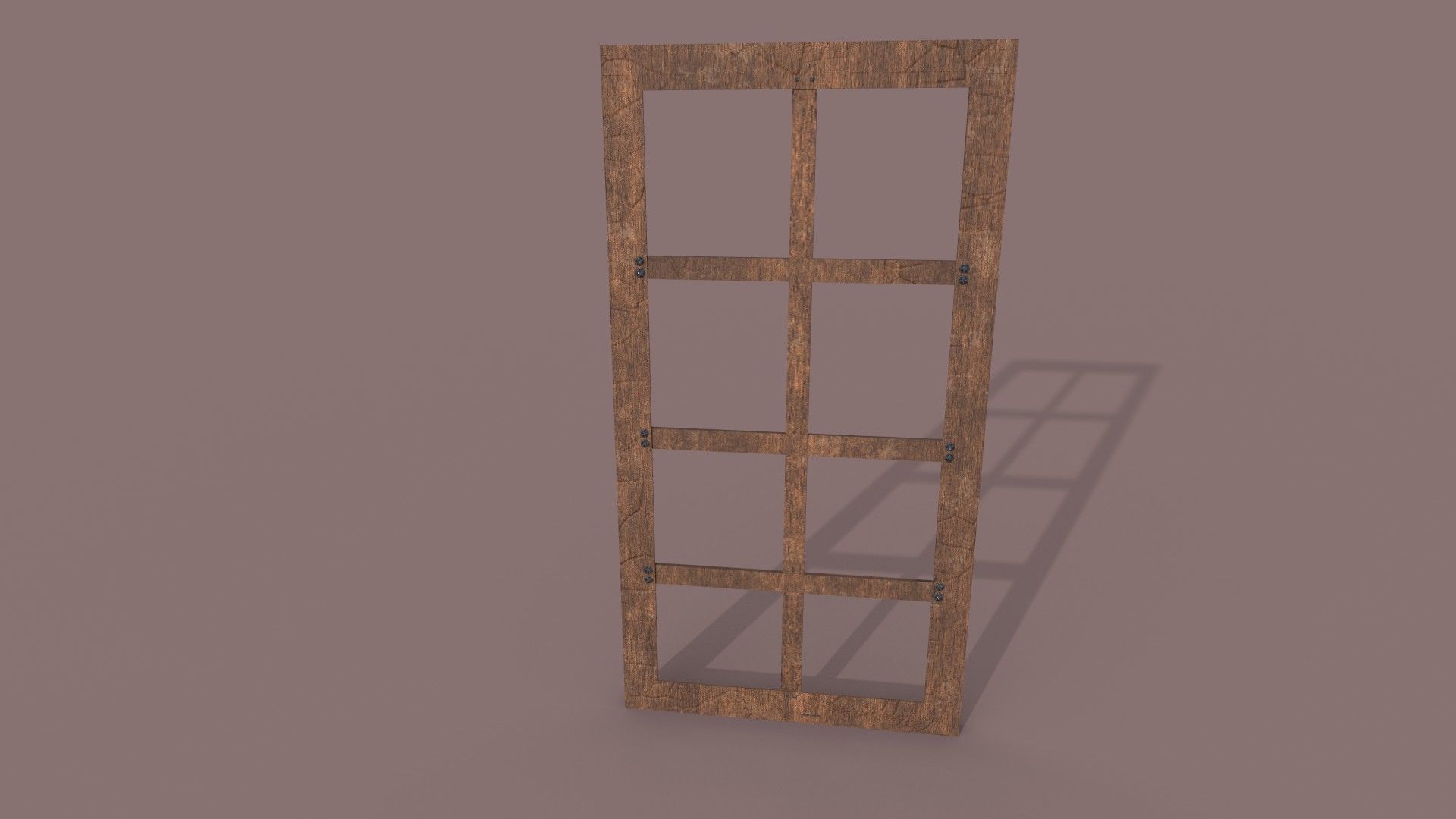 Realistic Wooden Window Frame with Dust Texture Low-poly 3D model_8