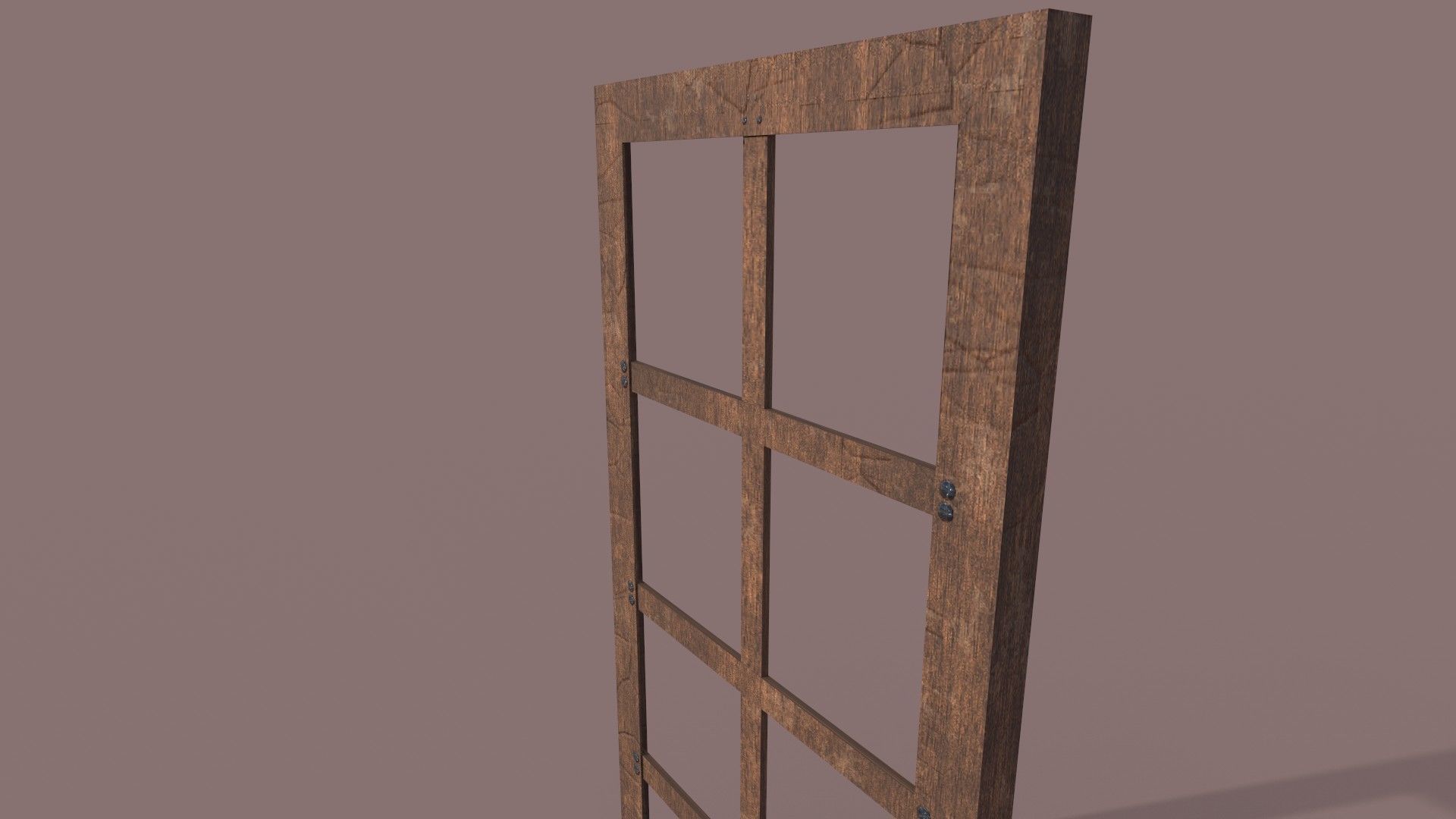 Realistic Wooden Window Frame with Dust Texture Low-poly 3D model_2