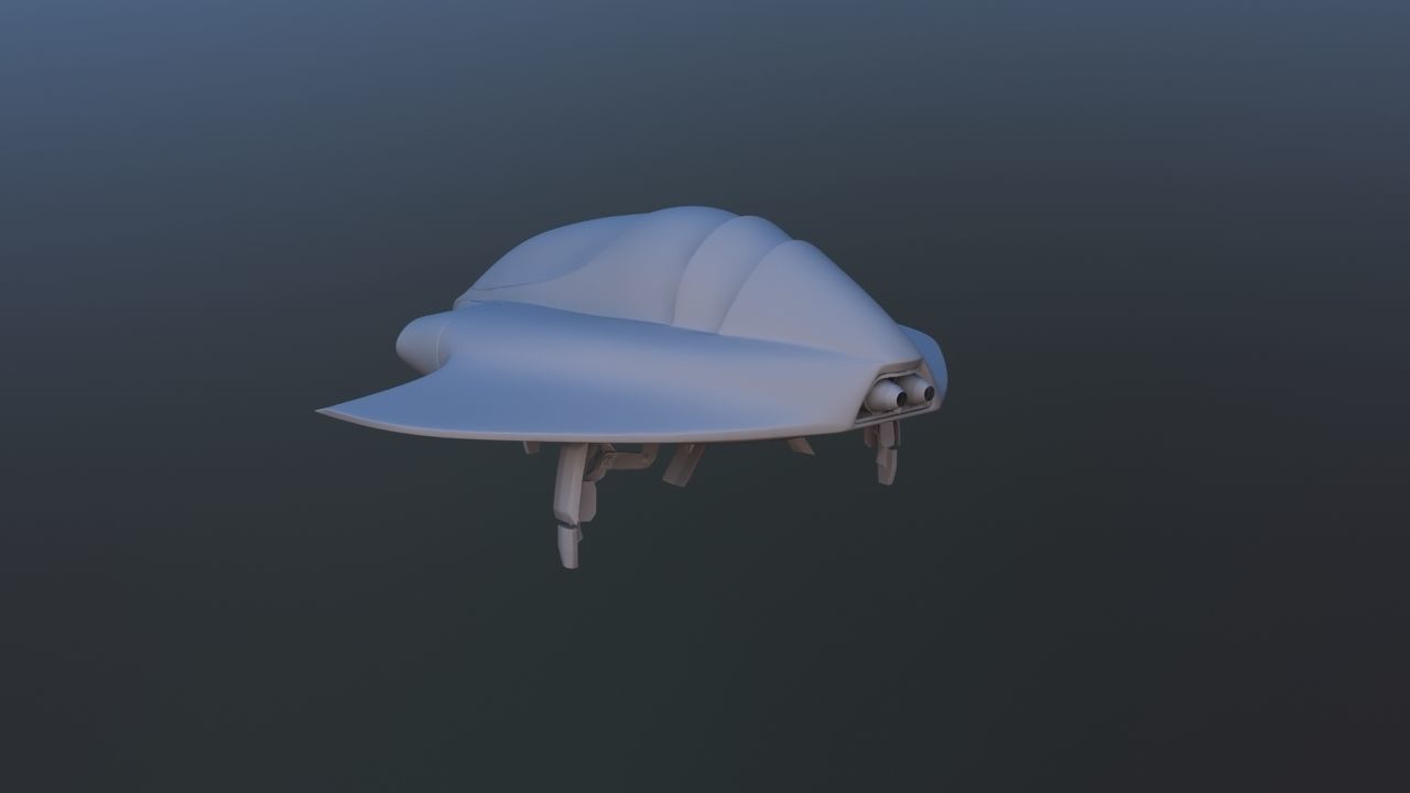 Futuristic Aircraft Transport 3D model_16