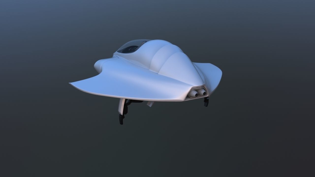 Futuristic Aircraft Transport 3D model_8