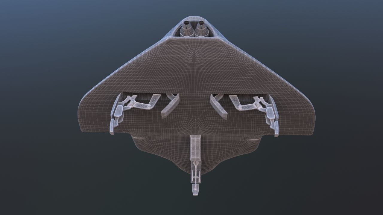 Futuristic Aircraft Transport 3D model_23