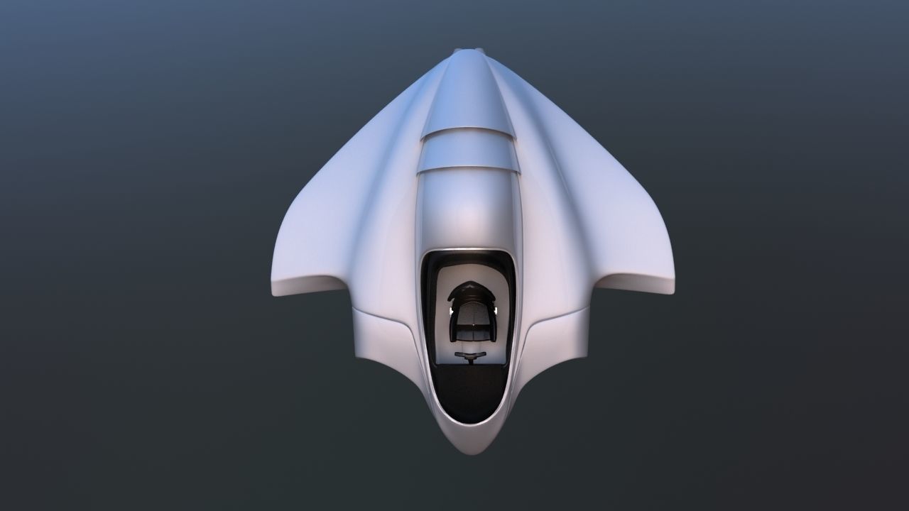 Futuristic Aircraft Transport 3D model_9