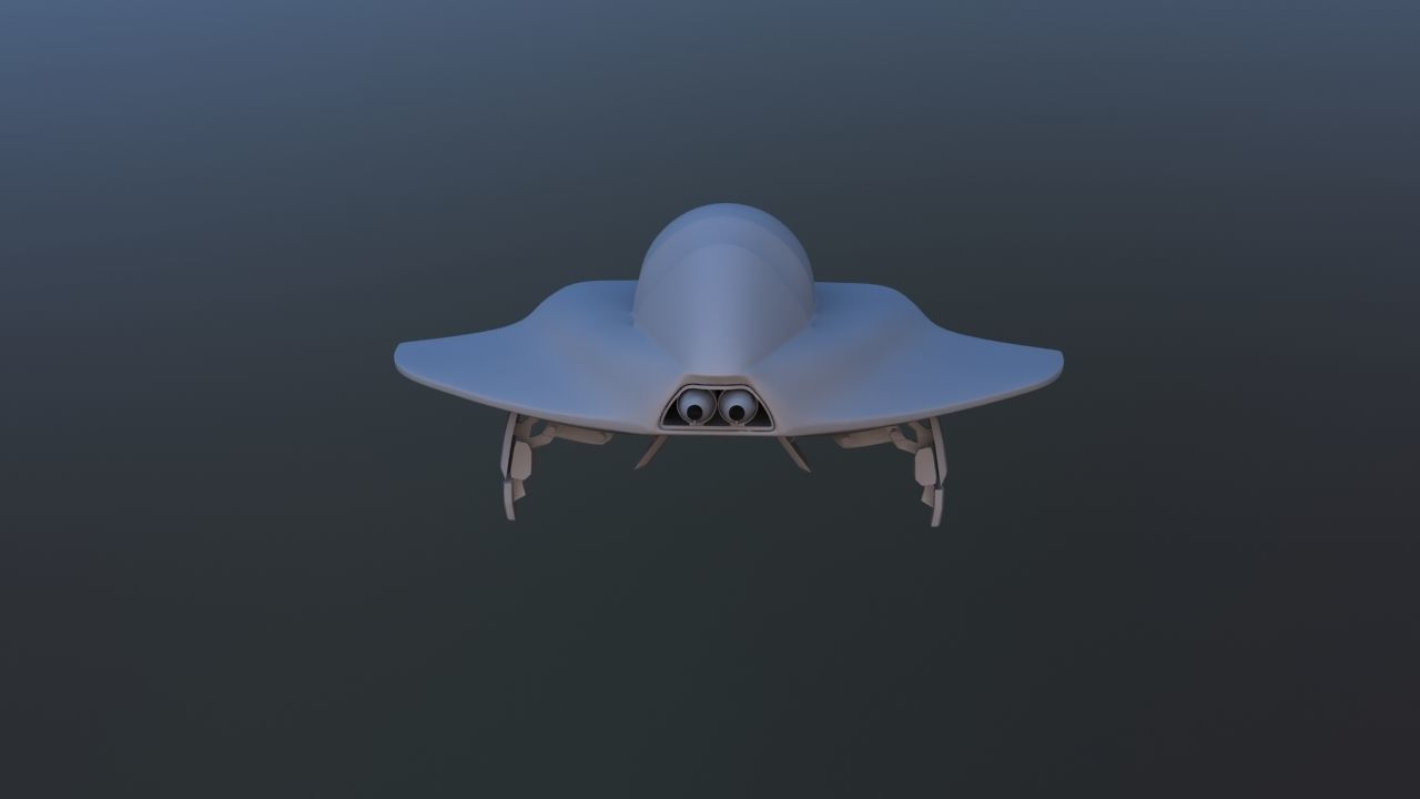 Futuristic Aircraft Transport 3D model_15