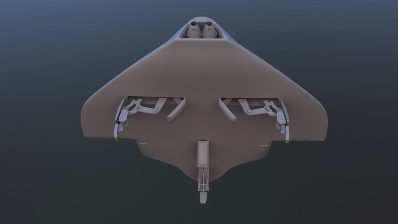 Futuristic Aircraft Transport 3D model_18