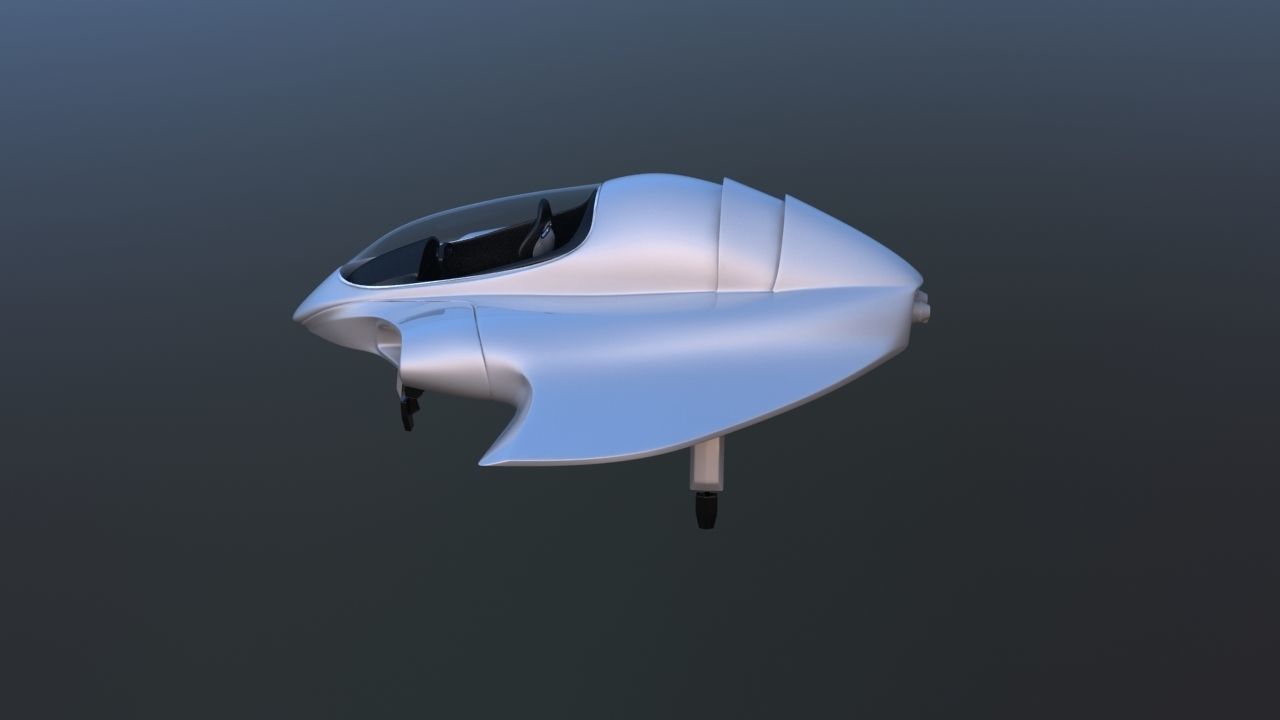 Futuristic Aircraft Transport 3D model_6