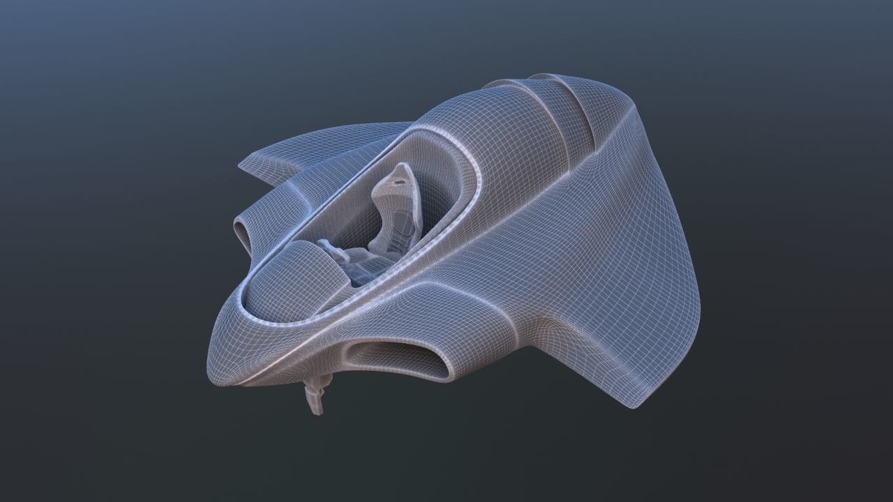 Futuristic Aircraft Transport 3D model_19