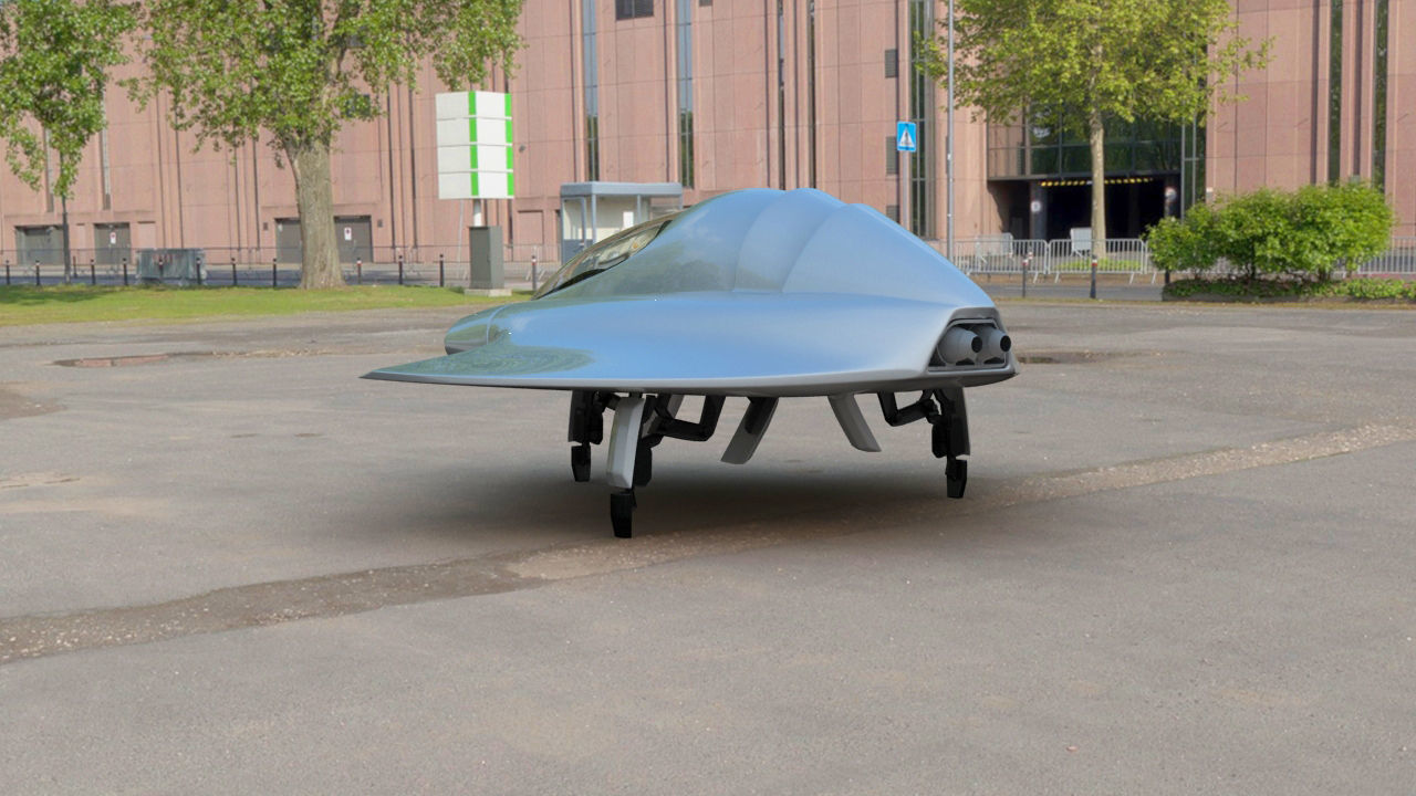 Futuristic Aircraft Transport 3D model_3