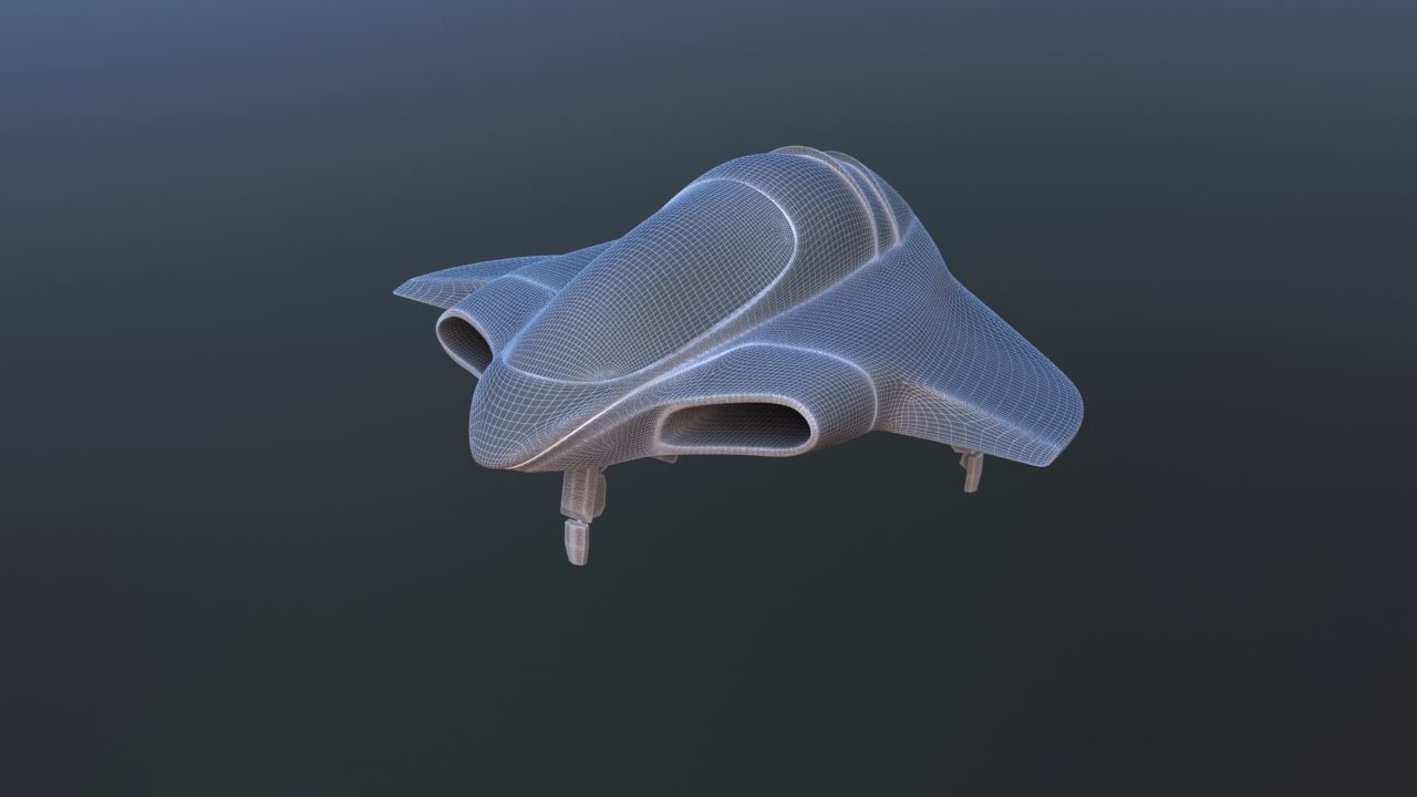 Futuristic Aircraft Transport 3D model_25