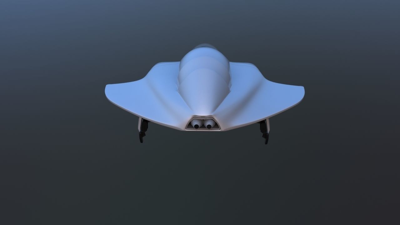 Futuristic Aircraft Transport 3D model_7