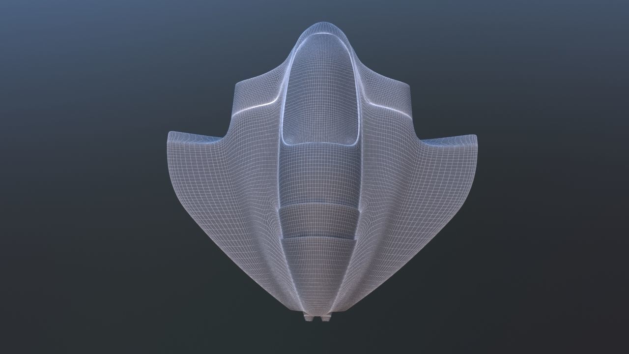 Futuristic Aircraft Transport 3D model_21