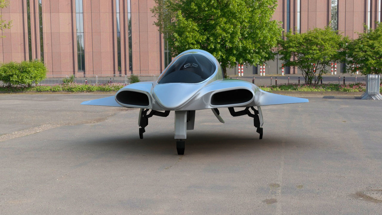 Futuristic Aircraft Transport 3D model_1