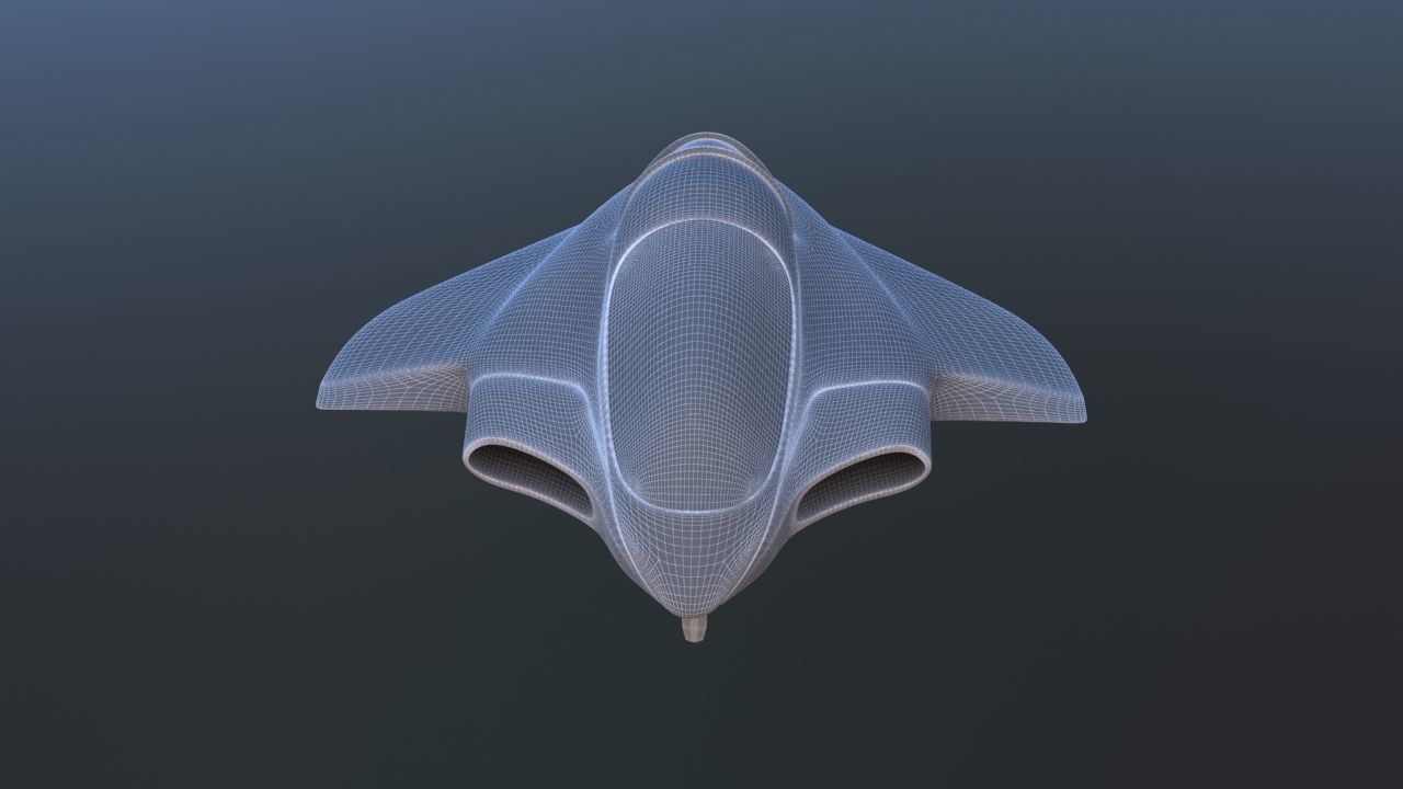 Futuristic Aircraft Transport 3D model_20