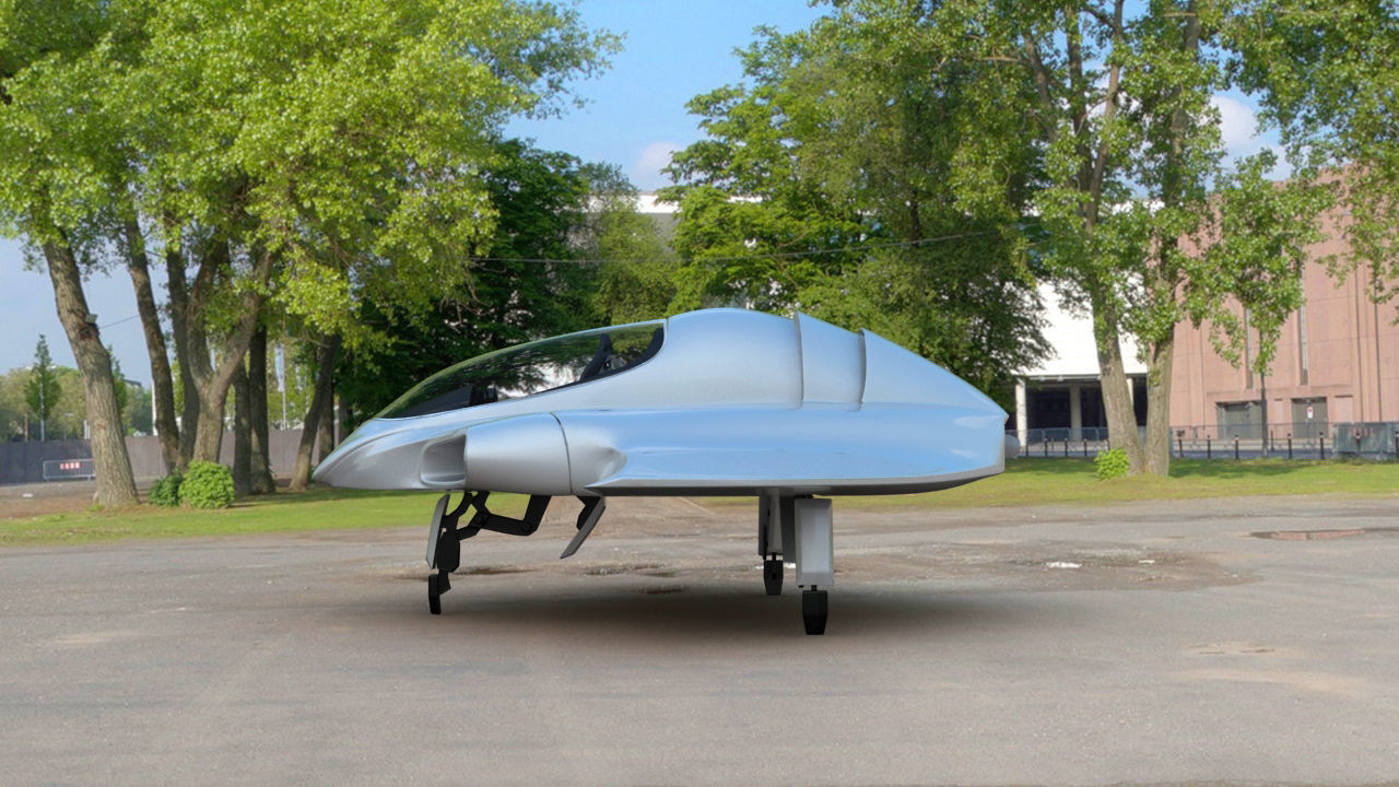 Futuristic Aircraft Transport 3D model_2