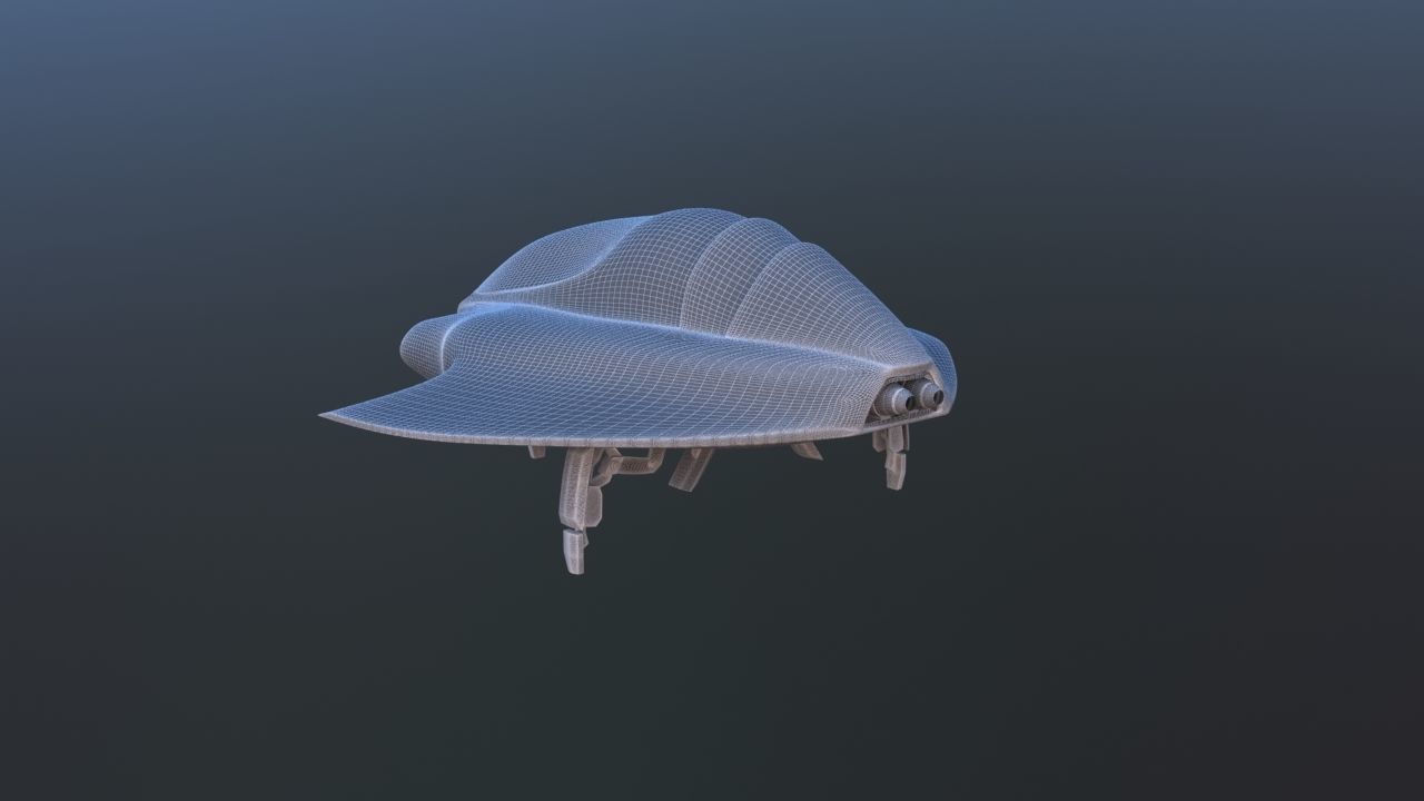 Futuristic Aircraft Transport 3D model_22