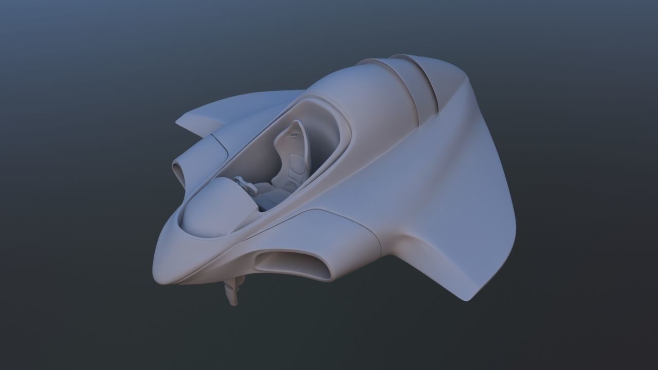 Futuristic Aircraft Transport 3D model_13
