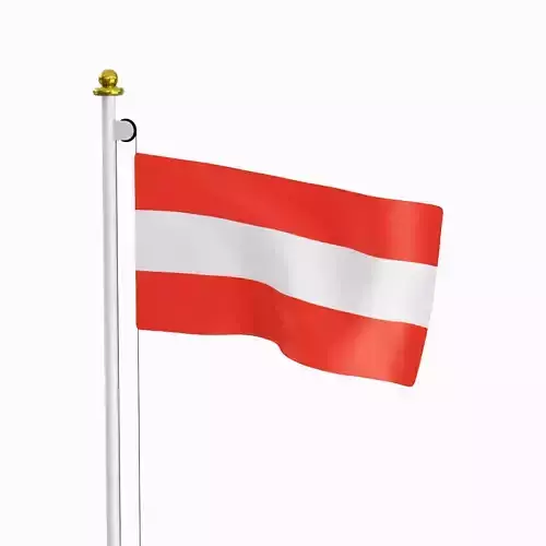 Flag of the Austria Low-poly 3D model