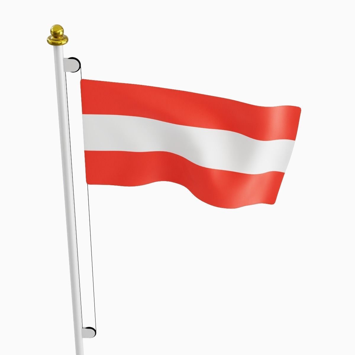 Flag of the Austria Low-poly 3D model_4