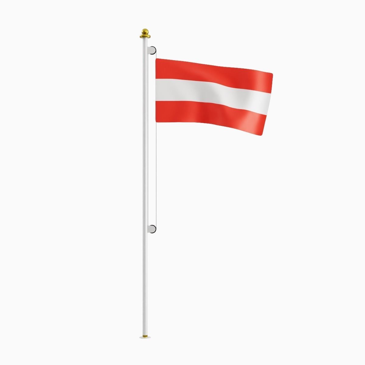 Flag of the Austria Low-poly 3D model_3