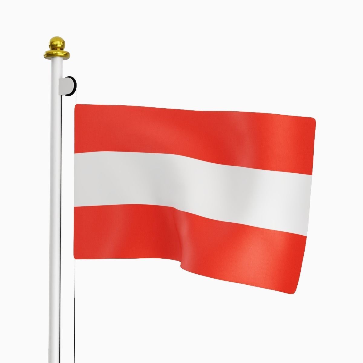 Flag of the Austria Low-poly 3D model_1