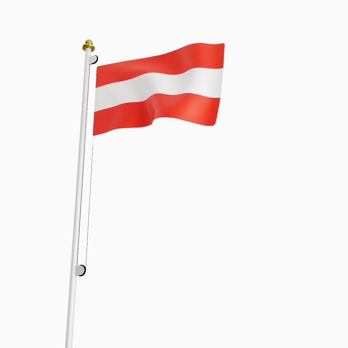 Flag of the Austria Low-poly 3D model_6