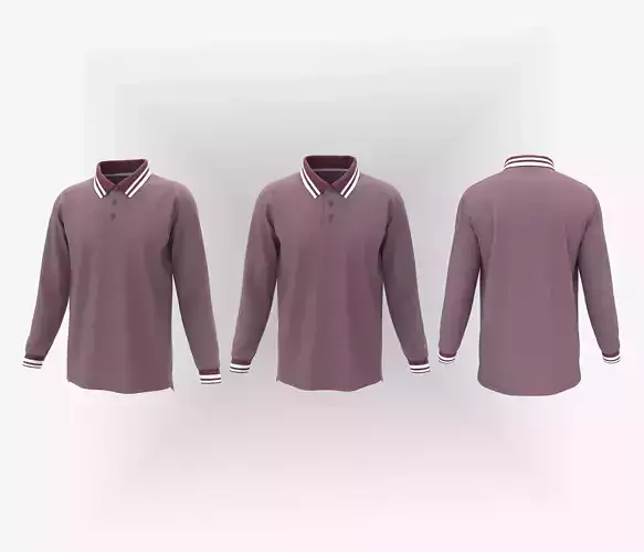 Men Long Sleeve Fashion Polo Shirt