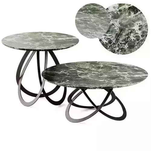 FEBE Round marble coffee table set by EFORMA