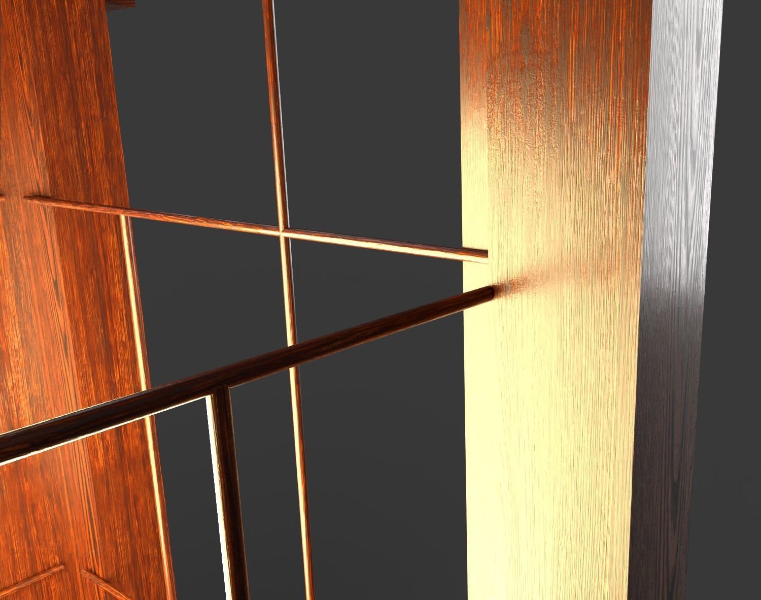 Shoji Lantern - Lamp Low-poly 3D model_3