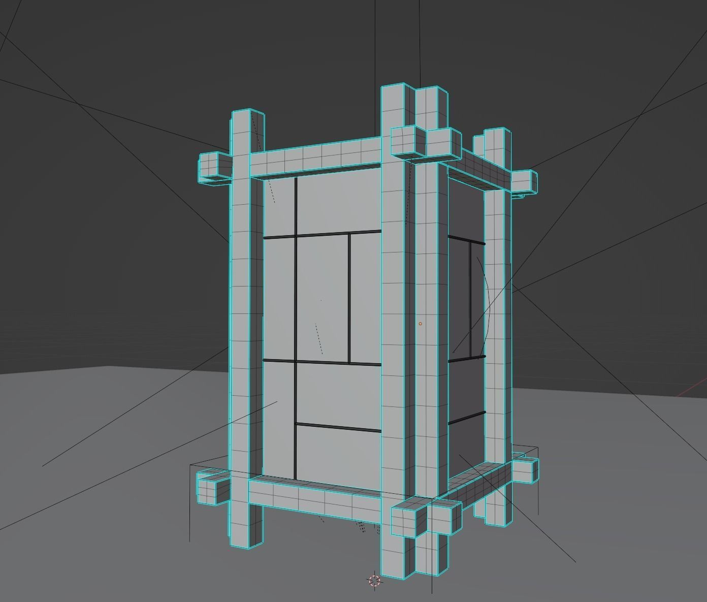 Shoji Lantern - Lamp Low-poly 3D model_4