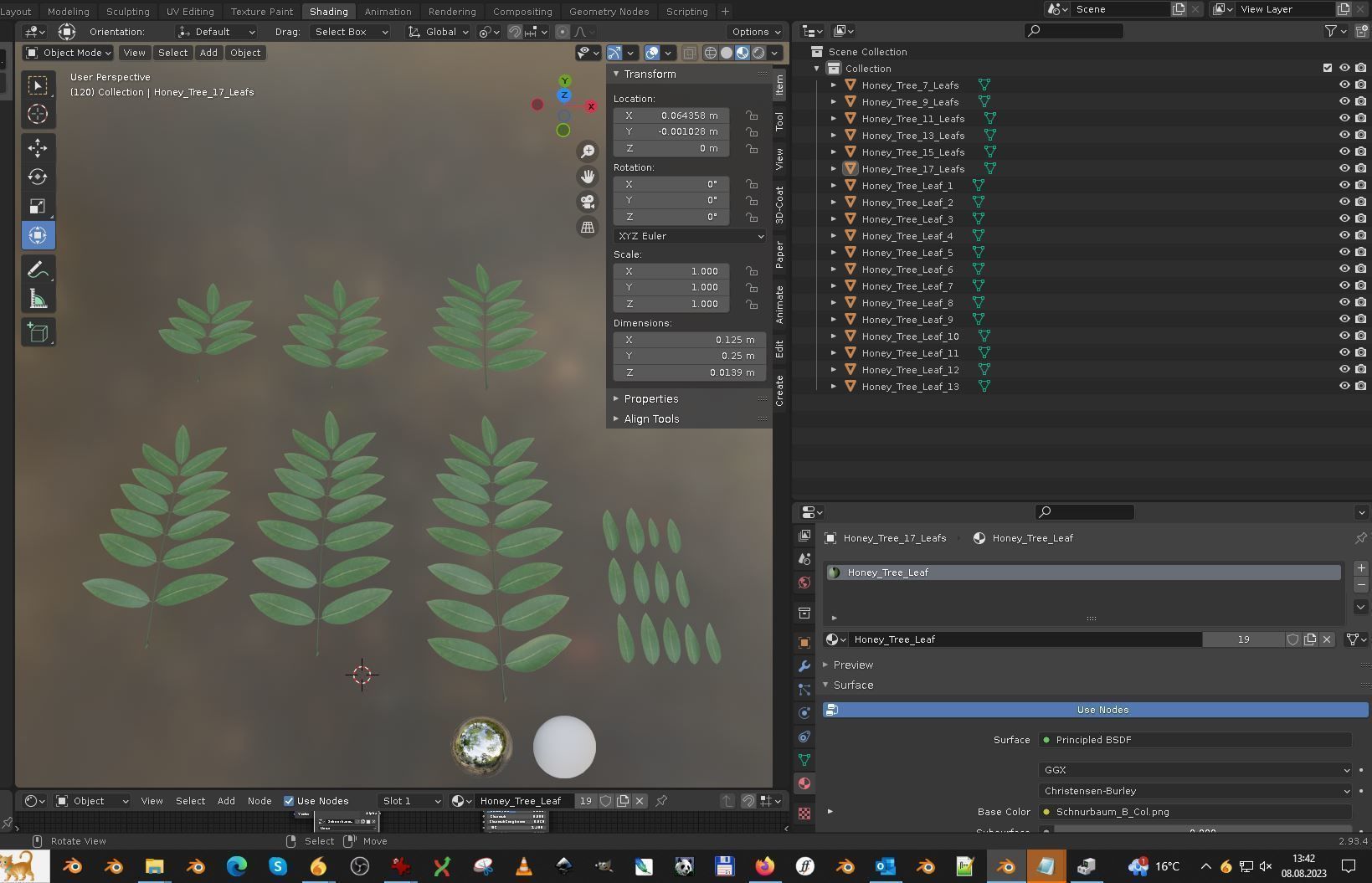 High Poly Honey Tree Leaves 3D model_1