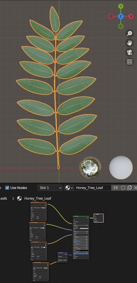 High Poly Honey Tree Leaves 3D model_9