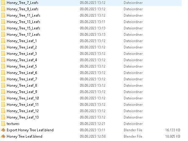 High Poly Honey Tree Leaves 3D model_5