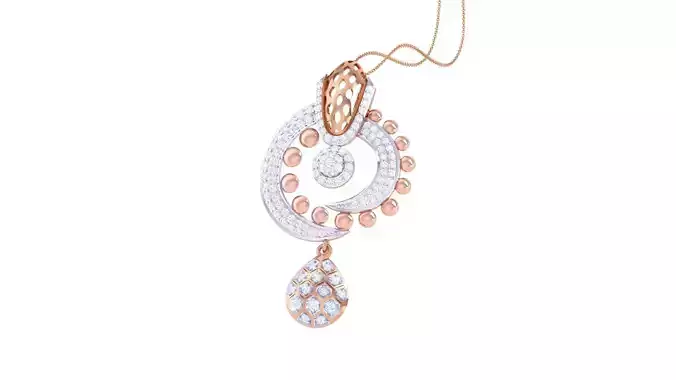Women Diamond Cocktail Pendant 3dm renders
