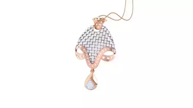 Women Diamond Cocktail Pendant 3dm renders 3D print model
