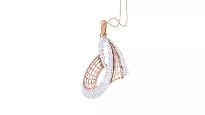 Women Mesh Diamond Cocktail Pendant 3dm renders